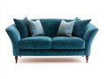 Canapé 2 places en tissu texturé 180x90x88 cm - bleu pétrole - salon style classique