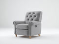 Fauteuil relax en tissu 90x95x102 cm - gris clair - dossier capitonné