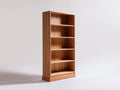 Bibliothèque ouverte en bois massif naturel 80x35x180 cm - 5 niveaux style moderne