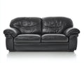 Canapé 2 places en cuir synthétique 170 x 92 x 82 cm - noir - accoudoirs rembourrés