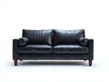 Canapé 2 places en cuir synthétique 160 x 85 x 78 cm - noir - style moderne