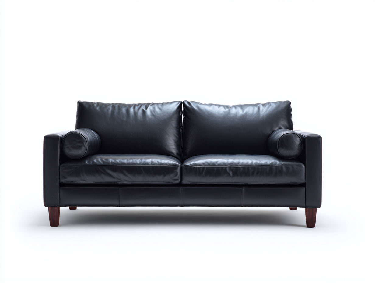 Canapé 2 places en cuir synthétique 160 x 85 x 78 cm - noir - style moderne
