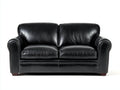 Canapé 2 places en revêtement effet cuir 170x90x85 cm - noir - salon style classique