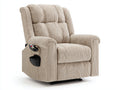 Fauteuil relax en tissu côtelé avec repose-pieds 92x95x108 cm - beige clair - salon confort classique