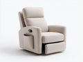 Fauteuil relax en tissu bouclé 98x96x103 cm - beige et noir - repose-pieds intégré