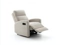 Fauteuil relax en tissu beige 95x88x102 cm - Repose-pieds relevable style moderne