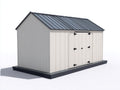 Abri de jardin en bois manufacturé et métal 300 x 200 x 220 cm - blanc-gris anthracite - rangement extérieur avec toit à deux pentes