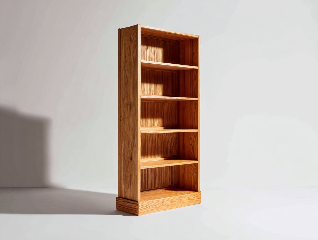 Bibliothèque ouverte en bois 80x35x180 cm - chêne miel - 5 niveaux de rangement